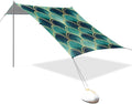 xigua Scallop Shapes Beach Tent Sun Shelter with Carrying Bag - Silver Coated Oxford Fabric Beach Canopy for Beach Camping Fishing - Includes Windproof Ropes Sandbags &amp Stakes