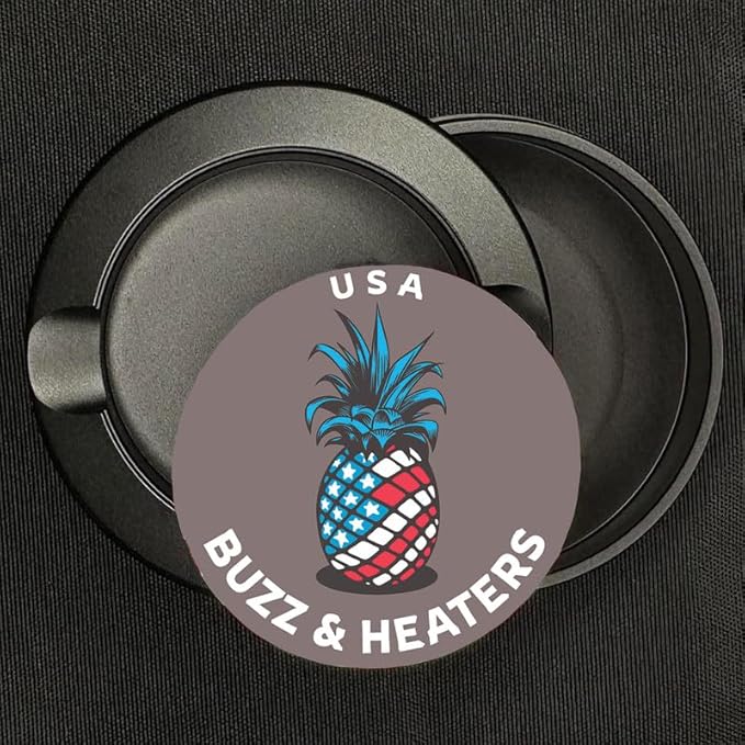 Buzz &amp Heaters Metal Container for Zyn | Metal Holder for Zyn |Metal Can for Zyn | Metal Container for Zyn Holder | Metal Pouch Cans for Zyn | Americana Gifts for Zyn| American Flag Pineapple