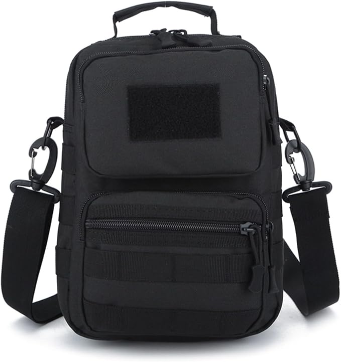 Outdoor Sports Hiking Sling Pack Camouflage Tactical Molle Shoulder Bag Trekking Hunting Backpacks Purse(Black)