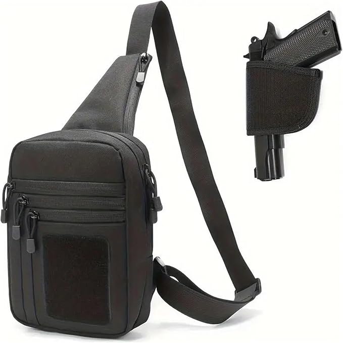 Tactical Concealed Crossbody Gun Bag Shoulder Chest Pack Outdoor Hiking Hunting Camping Chest Bag With Gun Holster