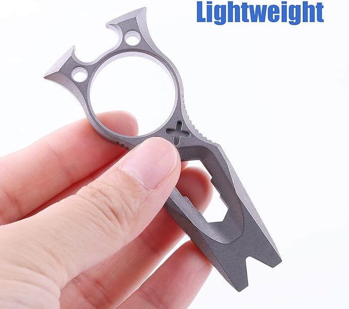 Hamans Pry Bar Multi Tool Titanium with Wrench Bottle Opener Pry Bar Function Mini Portable
