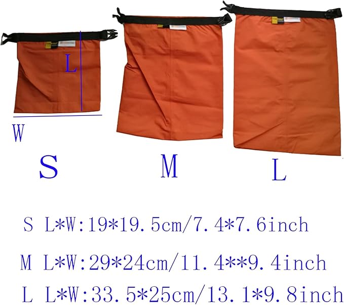 Kayak 3PCS Ultralight Drifting Boating Kayaking Swimming Waterproof Dry Bag Camping Rafting Folding Storage Bag (Color : Orange)