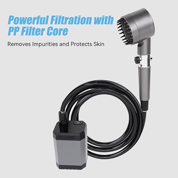 Portable Shower for Camping Rechargeable Camping Shower Pump with Digital Display Outdoor Shower for Hiking Pet Bath Car Washing Traveling