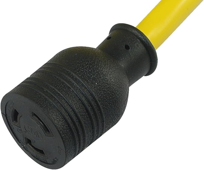 Conntek P515L530 1-Feet Generator Adapter 15-Amp U.S Plug to 30-Amp Locking Female Connector L5-30R 125 Volts Male-to-Female Connector Yellow