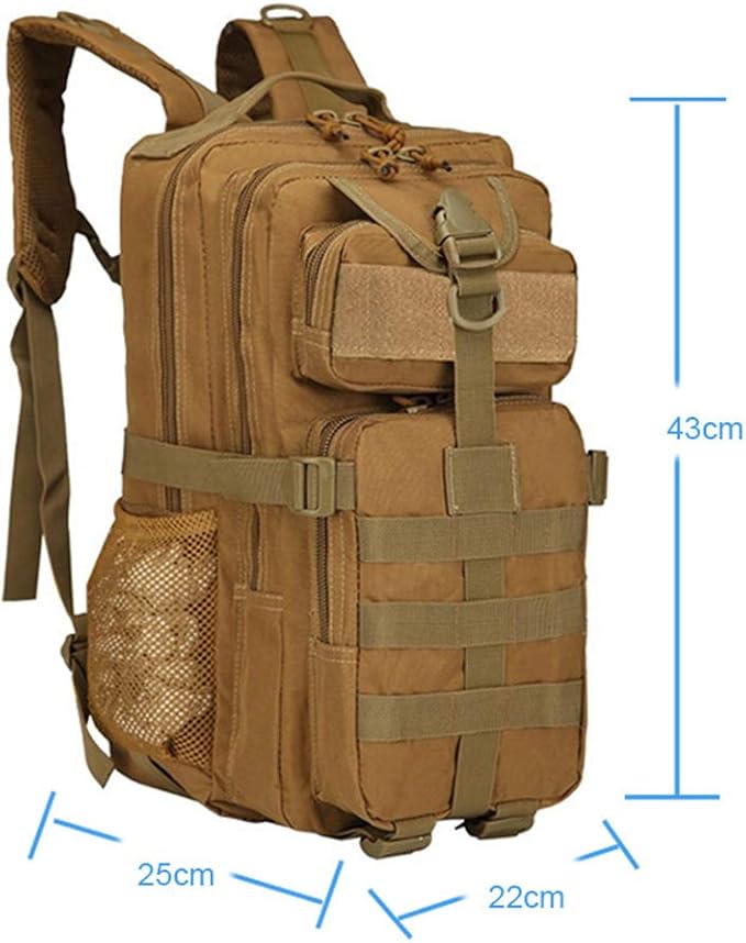 Outdoor Sports Pack Hiking Bag Tactical Rucksack Camo Knapsack Combat Camouflage Tactical Molle Backpack - Black