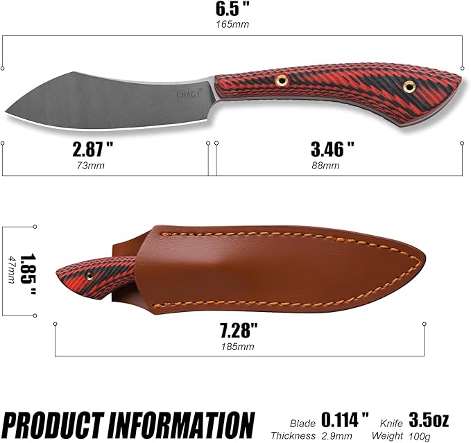 Original Design Beautiful High-Hardness Fixed Blade EDC Tool Peeling Outdoor Hiking &amp Camping Supplies Huntting Knife D2 Steel Blade G10 Handle with Sheath (Sanding)