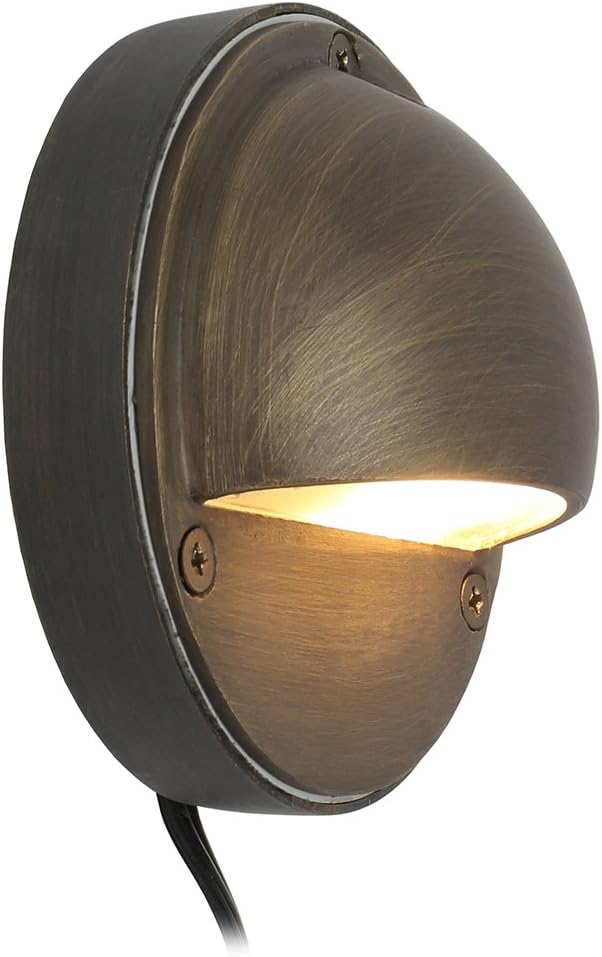 Lightkiwi P8015 Half Moon Deck Light for Low Voltage Landscape Lighting Brass (Light Bulb Not Included)