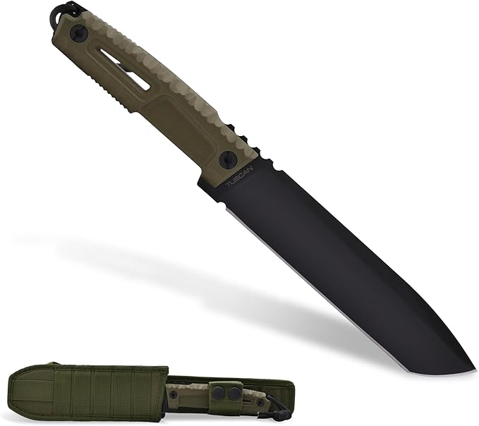 Extrema Ratio - Tuscan (Green) Fixed Blade Knife Bohler N690 steel blade 3.5 mm thick hardened to 58 HRC satin finish blade aluminum handle made in Italy
