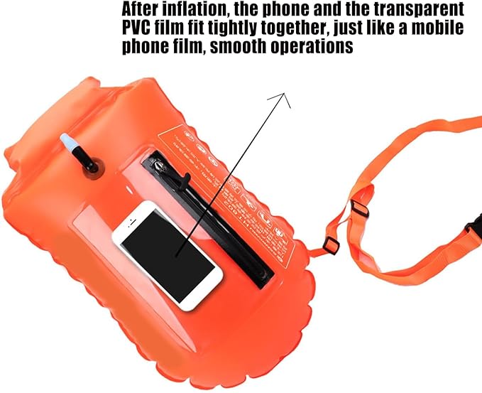 Swim Buoy for Open Water 20L High-Visibility Swim Safety Float Waterproof Dry Bag Pool Buoy Swim Training Snorkel Float Swimming Pull Buoy for Swim Training Snorkeling Kayaking