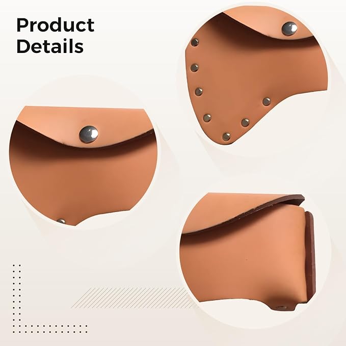 7.9 X 5.5 Inch Hatchet Head Cover Leather Sheath With Button Closure Reinforced With Metal Rivets