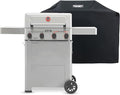 Monument Grills 4 Burner Propane Mesa 2 Gas Grill with Broil Zone Stainless Steel Outdoor Patio Barbecue Grill with Cover Foldable Side Shelves Fast Heating Assembles in 30 Mins Mesa II 410FBZ