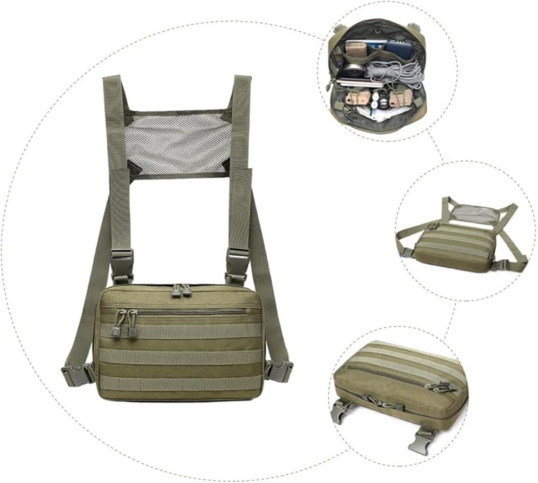 BESTYASH Chest Bag Utility Pouch Large Capacity Pouch Duty Men Chest Bag Outdoor Chest Pouch Utility Bag Hands