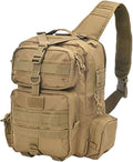 REEBOW GEAR Tactical Sling Bag Military Style Single Shoulder Sling Pack (Style 03-Tan)
