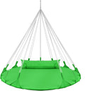 Sorbus 56 Stylish Hanging Swing Nest - Premium Cotton Double Hammock Daybed Saucer Swings Lounger - 264lbs Spinner Swing w/Pillow - Easy Setup Sturdy Tree Swing - for Indoor/Outdoor Travel - Green