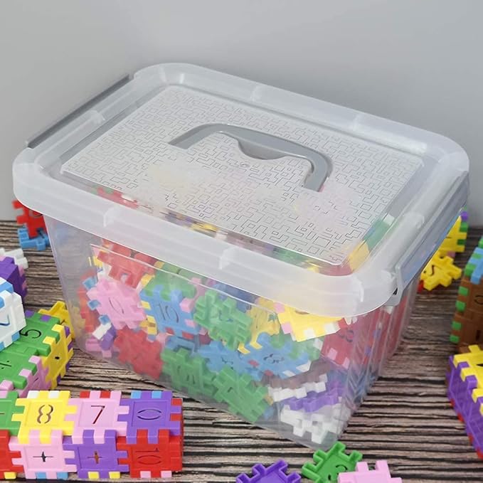 6 Liter Plastic Bins with Lids Clear Storage Boxes Set of 6