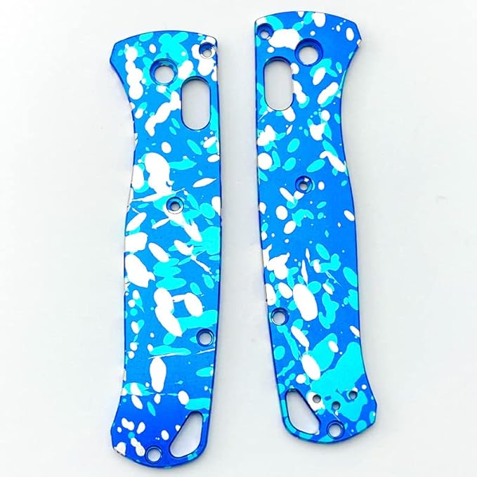 1 Pair Aluminum Scales Fits for Bugout 535 Camouflage Oxidation Handle Patch Replacement DIY Making Accessory