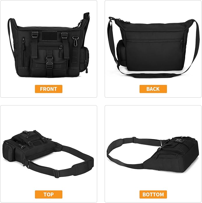HUNTVP Messenger Bag Tactical Messenger Bag Men Canvas Shoulder Crossbody Military Laptop Bag for Work Outdoor Camping Hiking