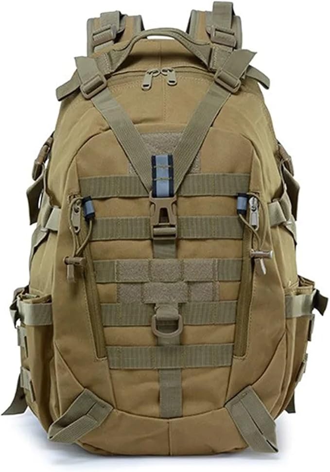 Genérico Compatible For Camping Backpack Men's Bag Travel Bags Tactical Climbing Rucksack Hiking Outdoor Reflective Shoulder(Khaki)