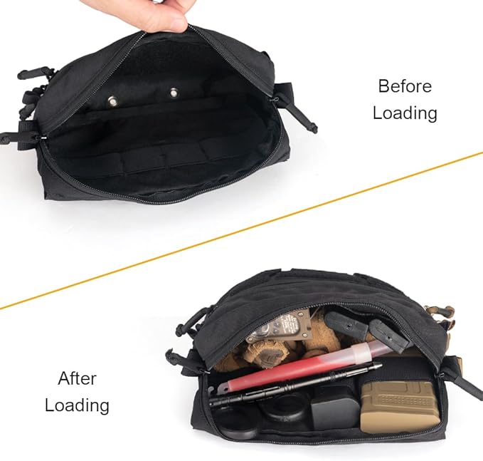 IDOGEAR Tactical Drop Dump Pouch Dangler Vest Admin Molle Utility Tool Organizer with Hook and Loop Panel for JPC AVS CPC Vest Outdoor Sports