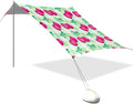 xigua Cherry Beach Tent Sun Shelter with Carrying Bag - Silver Coated Oxford Fabric Beach Canopy for Beach Camping Fishing - Includes Windproof Ropes Sandbags &amp Stakes