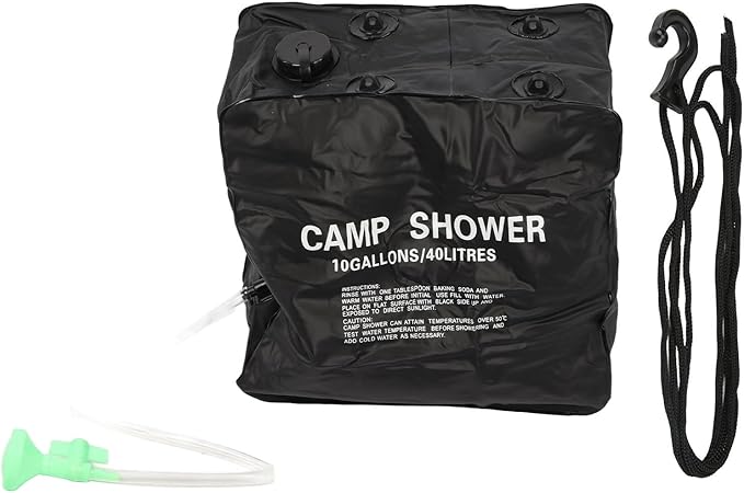 Acouto 40L Solar Shower Bag with Sprayer PVC Carrier for Camping Hiking Beach Use Proof Coating for Easy Outdoor Showers