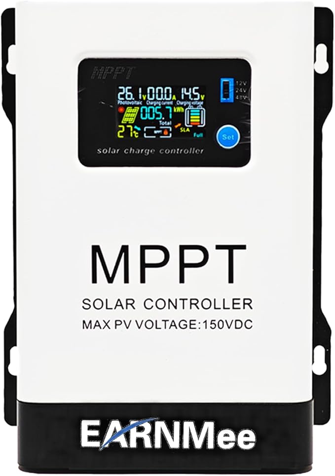 60A MPPT Solar Charge Controller 18-150VDC PV Input 12V/24V/48V Adjustable Output(Manual) Ideal for RV Large Solar Systems Compatible with Mono/Poly Panels &amp Lead-Acid/Lithium Batteries