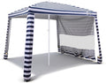 Jihfmo 8x8 Ft Large Beach Cabana Tent UPF 100+ Windproof Sun Shelter for Family - 64 Sq Ft Big Shade Canopy with Sand Anchors &amp Cooling Silver Glue Coating Easy Setup Portable Sunshade - Blue St