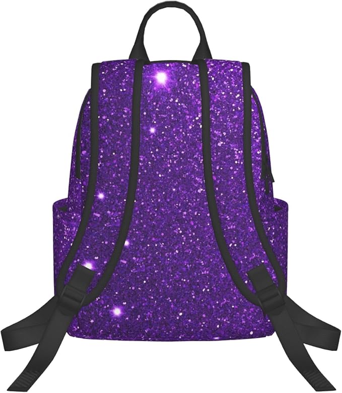 Backpack Travel or Work Bookbag purple Glitter Sparkle texture Laptop Daypacks