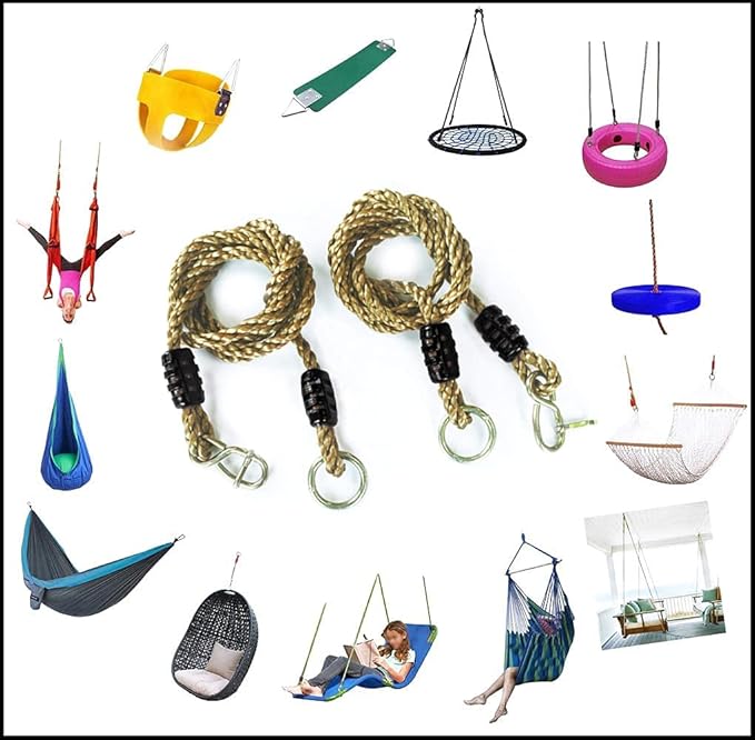 NW Hammock Chair Straps Hanging Kit Tree Swing Ropes - 6ft &amp Holds to 400lbs Perfect for Children Swing Outdoor Hammock and Hanging Chair