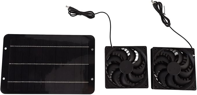 Solar Powered Fan Kit 10W 12V Solar Attic Fan for Chicken Coop Greenhouse Dog House Shed Exhaust Cooling Ventilation