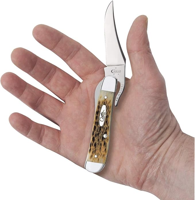 Case WR XX Pocket Knife Amber Jigged Bone Russlock Item #260 - (61953L SS) - Length Closed: 4 1/4 Inches