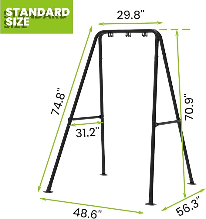 Taleco Gear Swing Stand Max Load 330lbs Heavy Duty Outdoor or Indoor Hanging Hammock Chair Stand onlyHammock Chair not Include(Black)