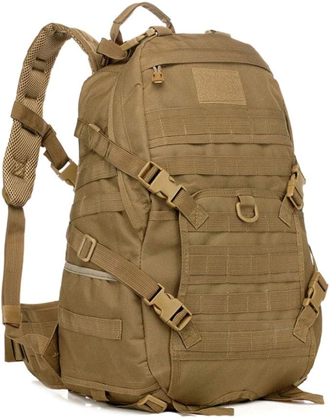 Outdoor Sports Pack Hiking Bag Tactical Rucksack Camo Knapsack Combat Camouflage Tactical Molle 40L Backpack - Tan