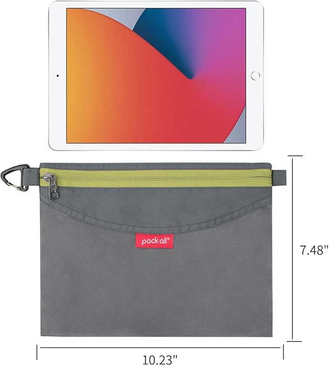 pack all Bundle | 1 Zipper Pouch (M Grey) &amp 1 Zipper Pouch (M Green)