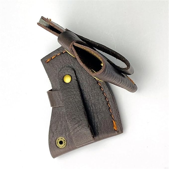 PU Leather Axes Sheath Waist Mount Axes Head Cover with Button Clip Hatchets Sleeve for Outdoor Camping Blade Protection