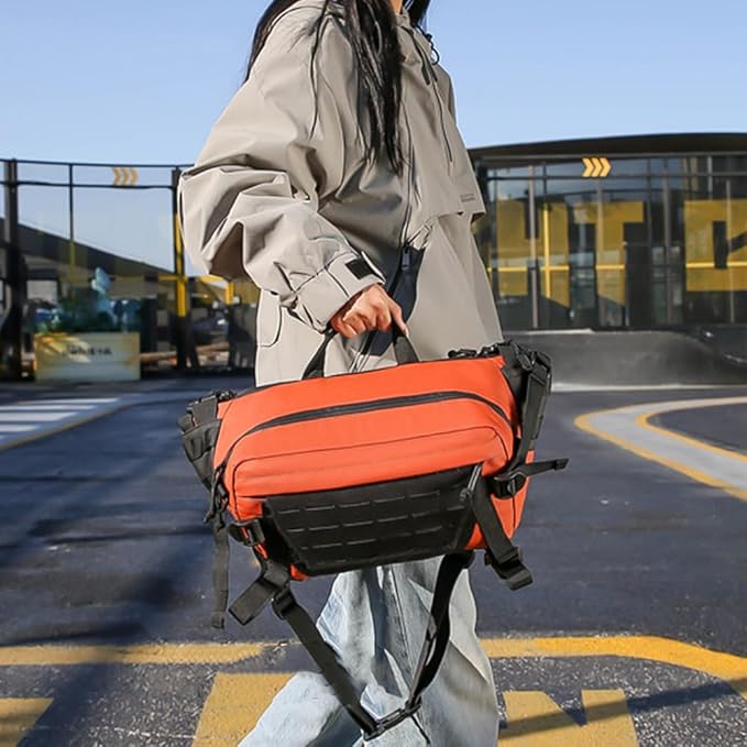 MiOYOOW Tactical Sling Backpack Outdoor Waist Bag Waterproof Crossbody Bag with Concealed Pocket for Hunting Fishing Hiking
