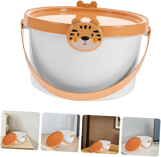 2pcs Portable Toy Storage Bin with Handle Sturdy Organizer for Boy Girl Toys Pet and Stationery Versatile Storage Container with Lid for Living Room and Playroom