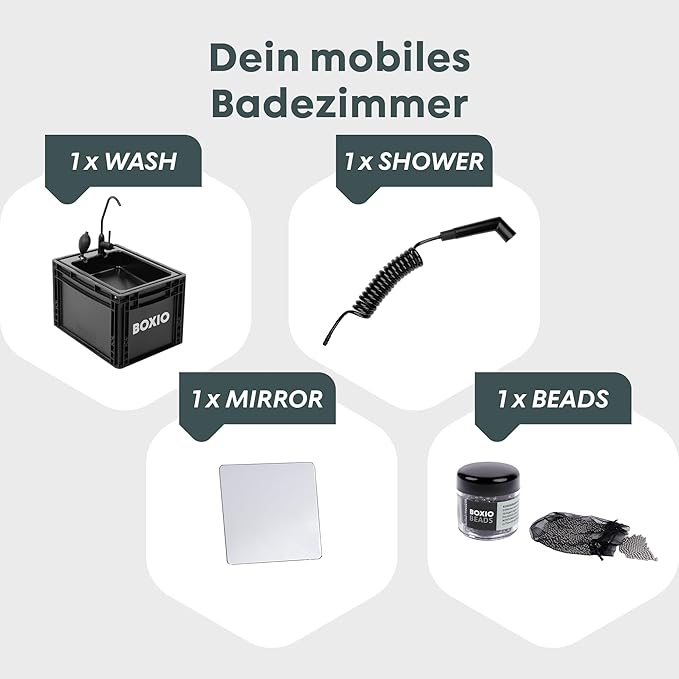 BOXIO - Portable Sink - Compact Mobile Sink for Camping Garden Outdoor Events Worksite RV Indoor