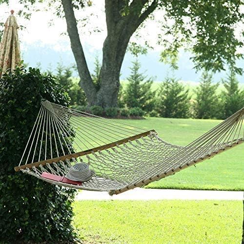 Original Pawleys Island 13OC Original Deluxe Cotton Rope Hammock with Free Extension Chains &amp Tree Hooks Handcrafted in The USA Accommodates 2 People 450 LB Weight Capacity 13 ft. x 55 in.