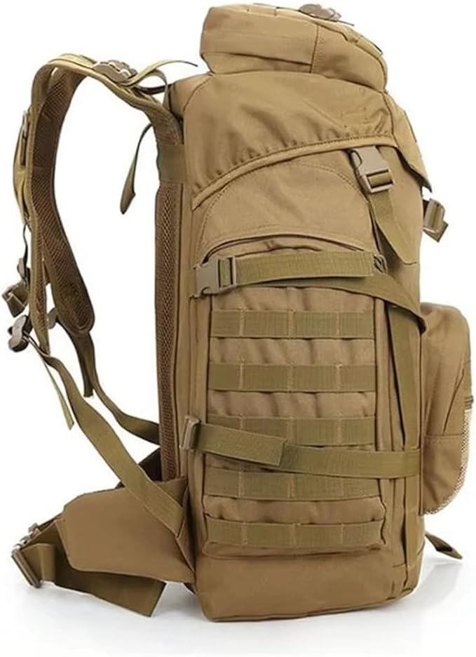 Genérico Compatible For 60L Men Military Bag Tactical Backpack Climbing Mountaineering Sport Outdoor(Khaki)