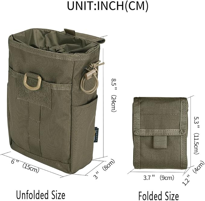 EXCELLENT ELITE SPANKER Molle Dump Pouch Drawstring Magazine Utility Pouch Folding Dump Pouch Waist Bag