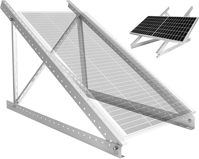 GENORTH 45'' Solar Panel Mount Brackets for 100-400 Watt Solar Panelwith Foldable Tilt Legs and Reinforced Cross BarsSuitable for RV Roof Boat Off-Grid etc.