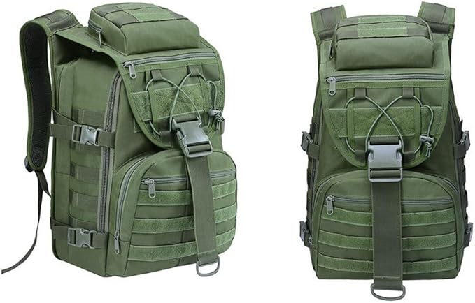 35L Military Tactical Backpacks Molle Army Assault Pack 3 Day Bug Out Bag Hiking Treeking Rucksack (Military Green)