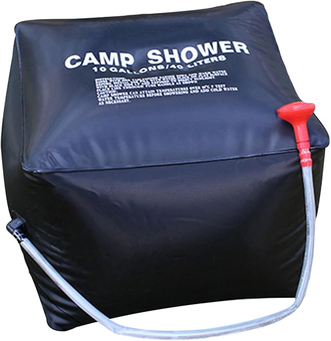 Toyvian Camping Shower Bag Solar Water Bag Portable Pouch Carabiner Easy to Hang for Outdoor Activities