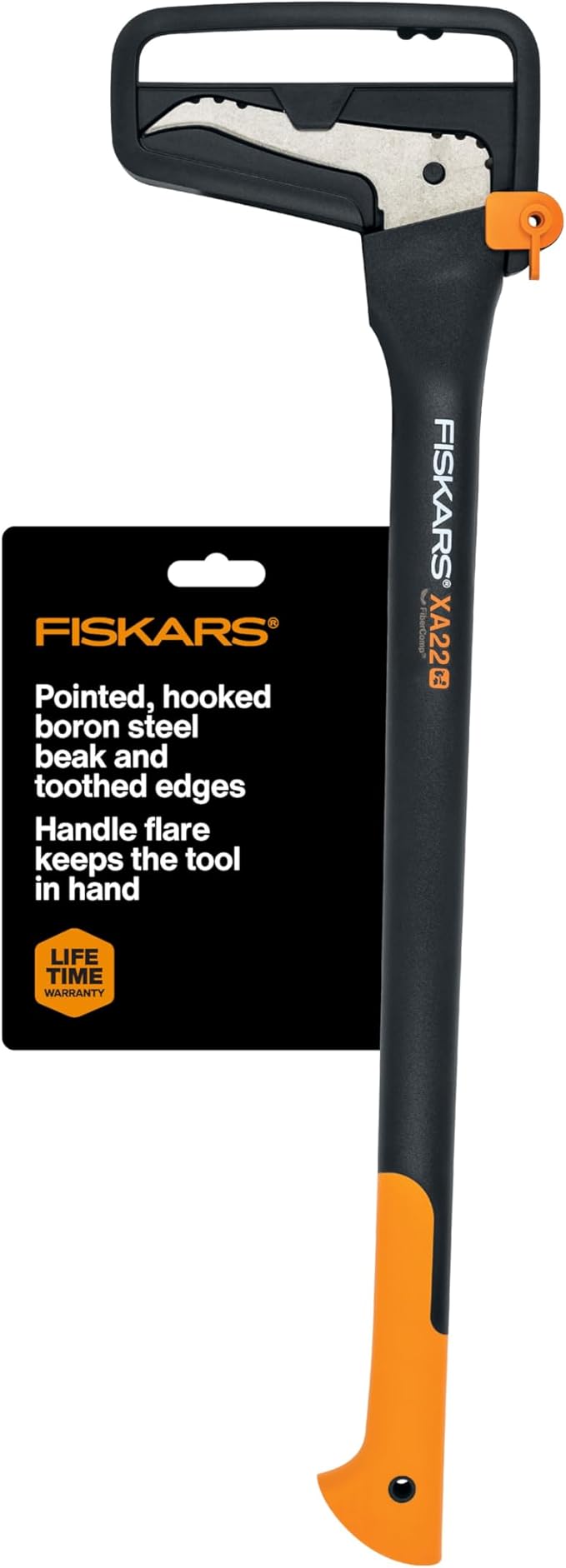 Fiskars 28 Hookaroon Saves Your Back - Lift Drag &amp Load Heavy Rounds of Firewood and Split Wood - Sharp and Lightweight Pick Tool for Logs - Pickaroon Logging Tool - Forestry Tools