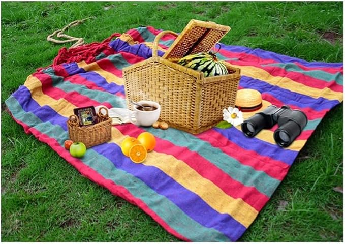 Portable Hammock Portable Swing Bed Hammock Cotton Canvas Camping Hammocks for Outdoor Beach Garden Backyard for Backpacking Beach (Color : White Transparent Brown)