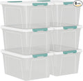 20 Quart Clear Plastic Storage Bins with Lids 6 Packs Latch Storage Container Box
