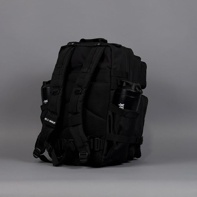 45L Meal Prep Management Backpack | With Built-In Cooler Easily Store and Carry Food Containers | Extra Large Military Rucksack for Gear Water Resistant Travel &amp Gym Bag (Alpha Black Meal Prep)