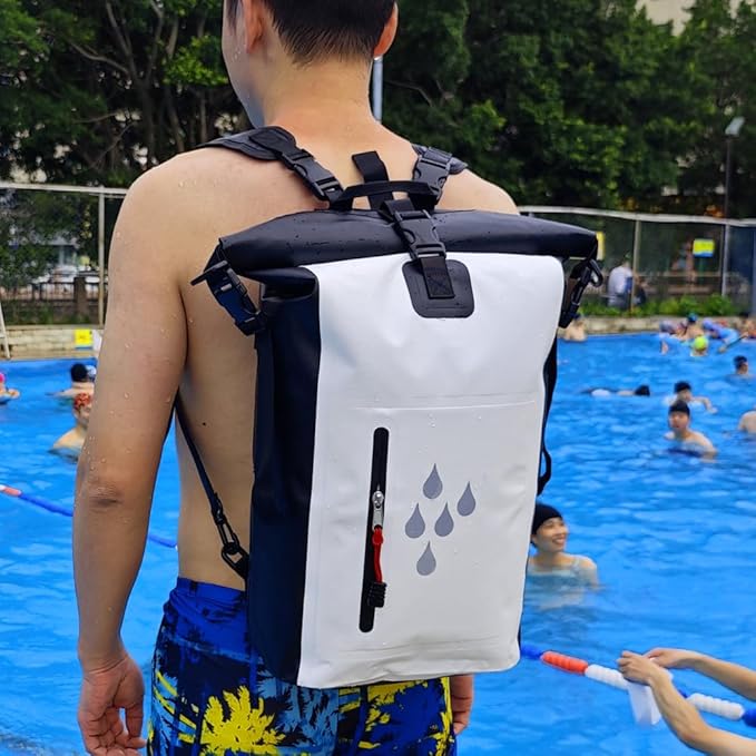 Waterproof Backpack 25L Heavy-Duty Dry Bag for Rafting Beach Hiking &amp Rainy Commute Floating with Comfort Straps