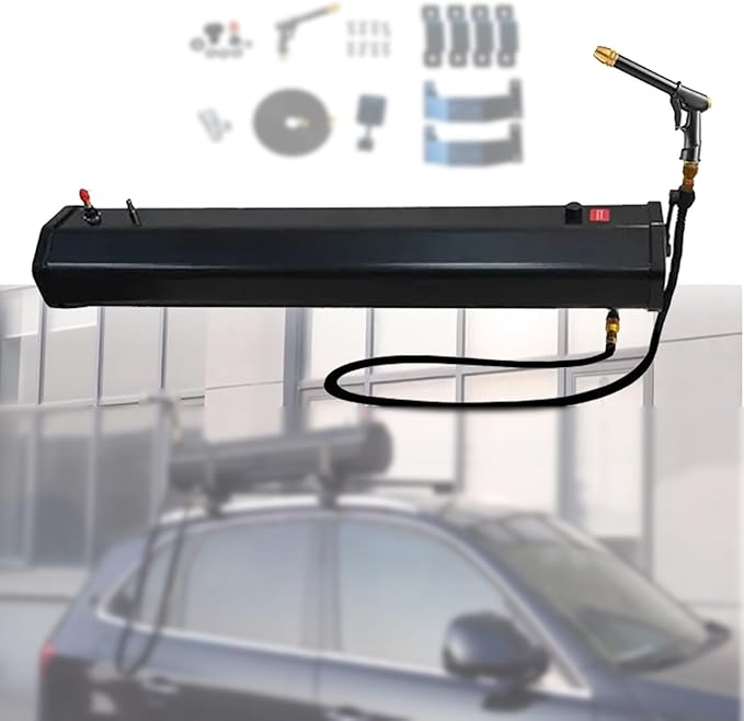 Portable Camping Car Shower4.76/5.28/7.93 Gallon Pressurized Water TankMax. 60°Cwith Car Wash NozzleRoof Installationfor TrucksOff Road VehiclesRvSUV18L